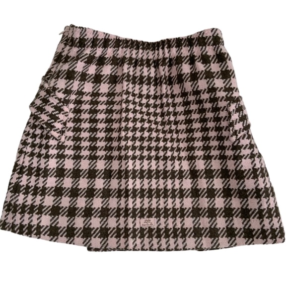 Lily GAUFRETTE HOUNDS TOOTH PINK AND BRIWN SZ: 5 elastic back waist - Picture 2 of 3